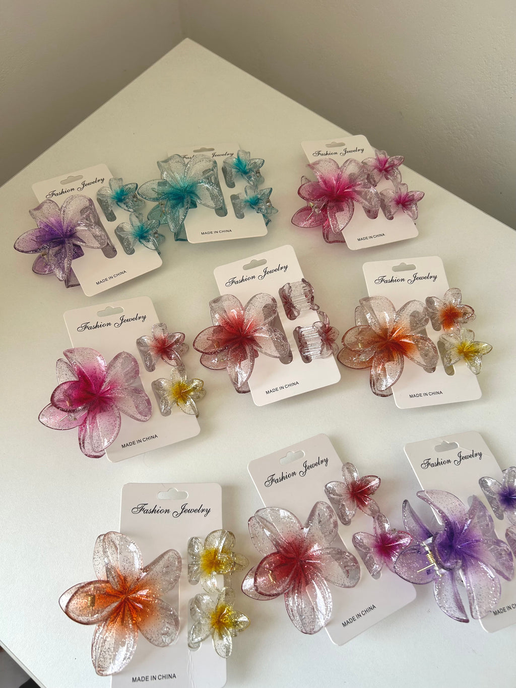 Set Transparent Flower Clips