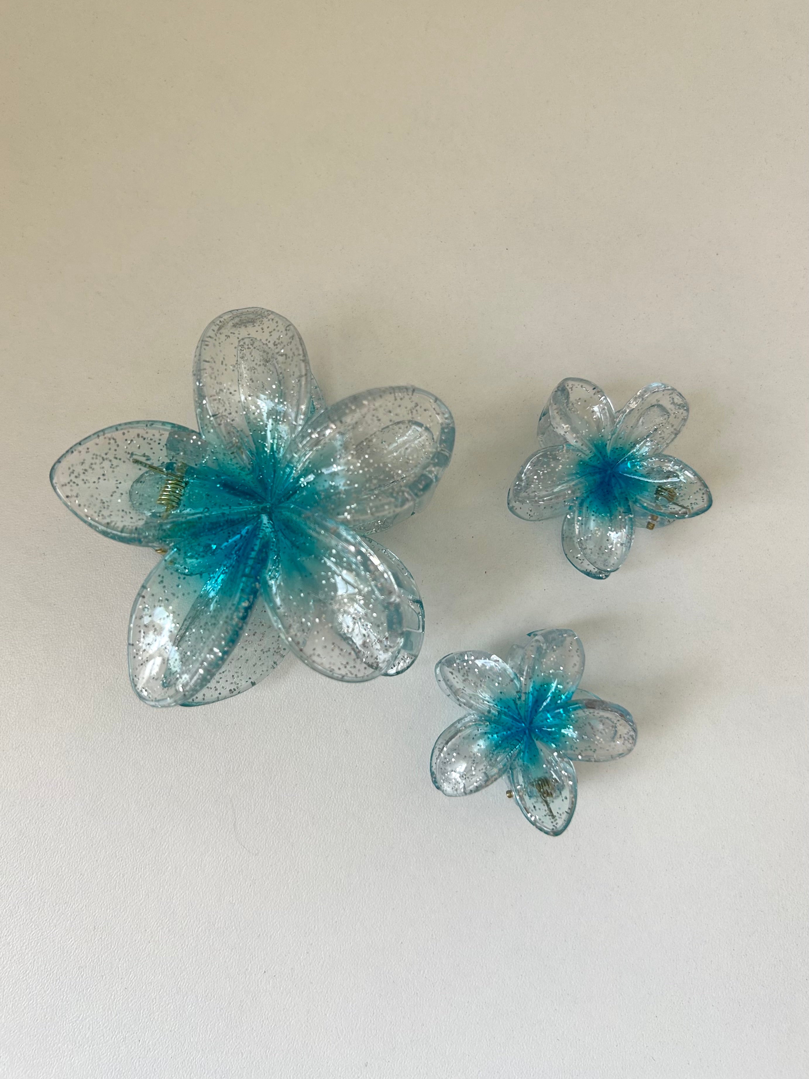 Set Transparent Flower Clips
